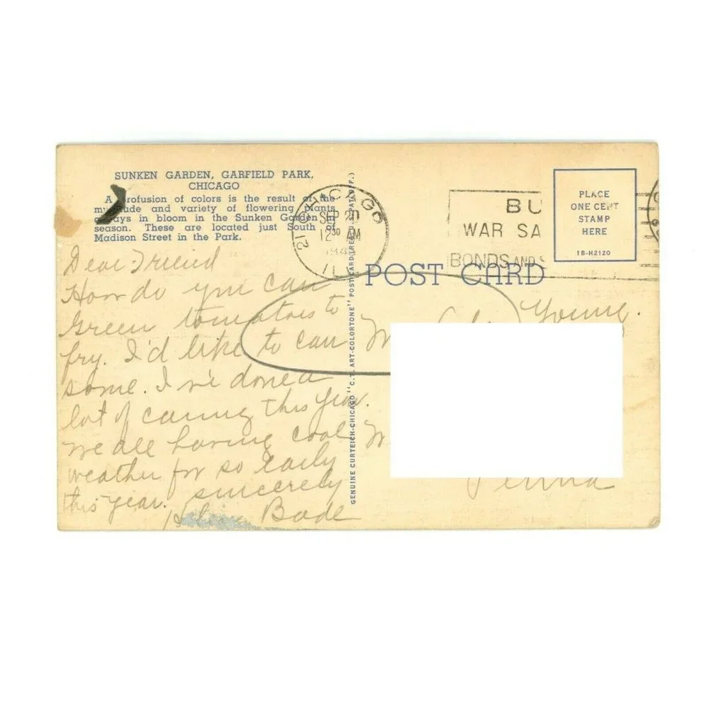 Vintage‎ Postcard Chicago Illinois Garfield Park Travel USA United States Posted